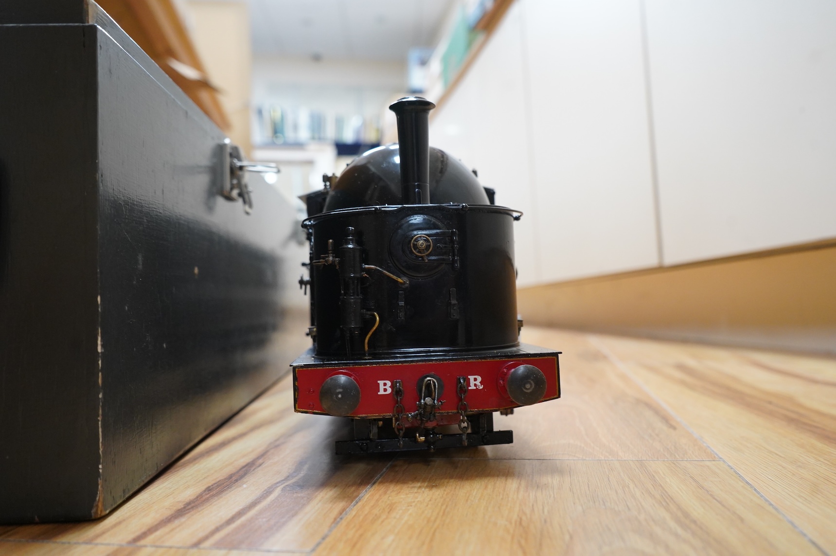 A GNSR (Great Northern Scottish Railway) live steam railcar, built by Richard Lewis and gauged for Gauge 3, originally constructed to run on 45mm rails, and built from a roundhouse chassis and boiler, gas fired with two